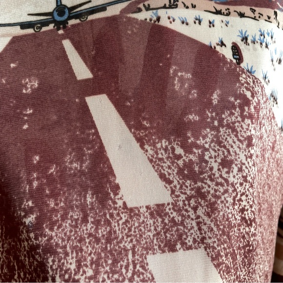 1970s Airplane Novelty All-Over Print Nylon Button-Up Shirt - Picture 6 of 12